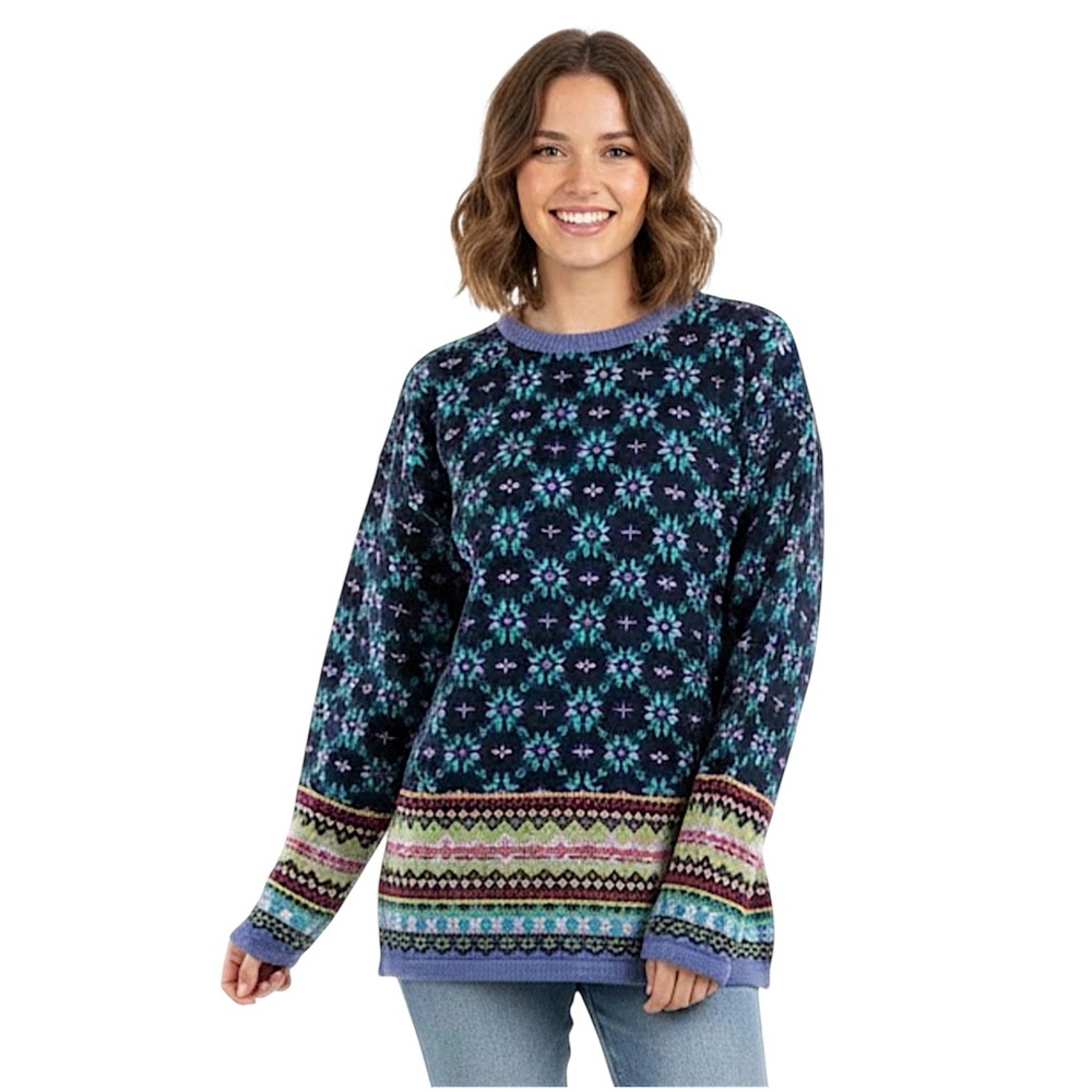 Signature Expressions Vintage Colorful Fair Isle Sweater Size XL